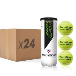 Tecnifibre PADEL TEAM : CARTON DE 24 TUBES DE 3 BALLES DE PADEL> Balles De Padel