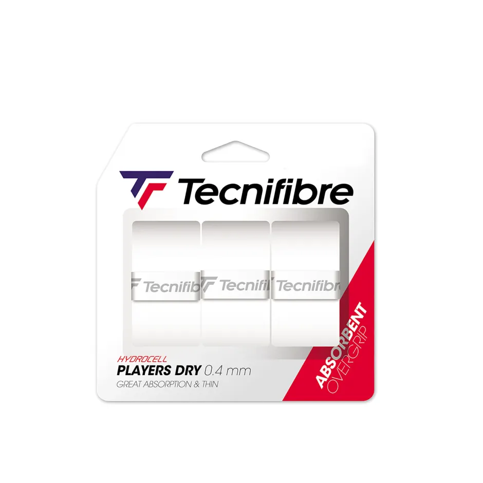 Tecnifibre PLAYERS DRY WHITE (boîte de 12 packs)> Surgrips