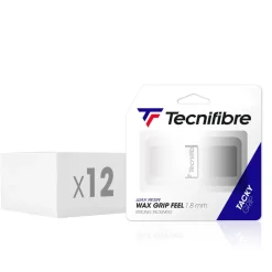 Tecnifibre WAX FEEL GRIP WHITE (boîte de 12 packs d'1 grip)> Grips