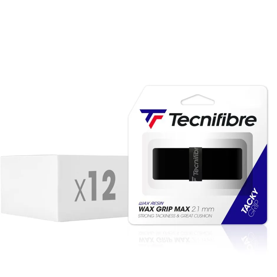 Tecnifibre WAX MAX GRIP NOIR (boîte de 12 packs d'1 grip)> Grips