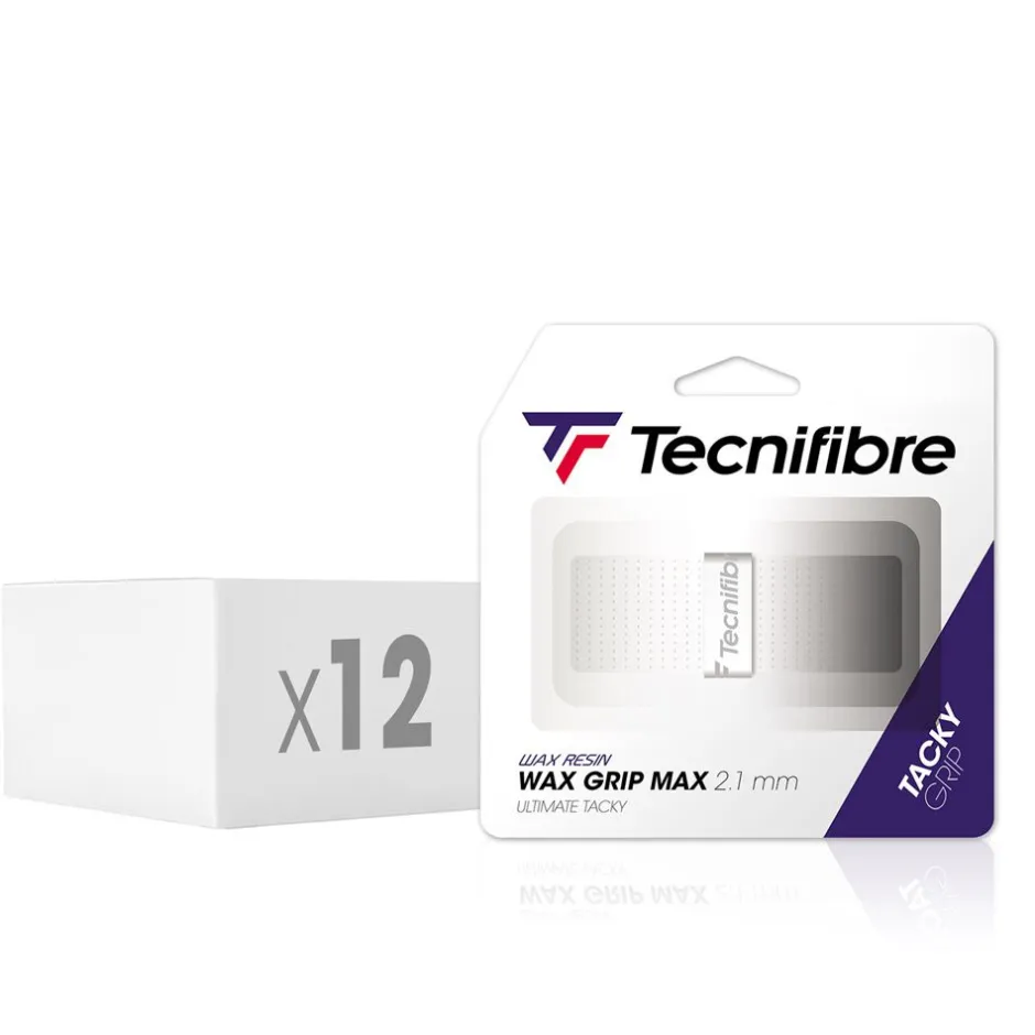 Tecnifibre WAX MAX GRIP WHITE (boîte de 12 packs d'1 grip)> Grips