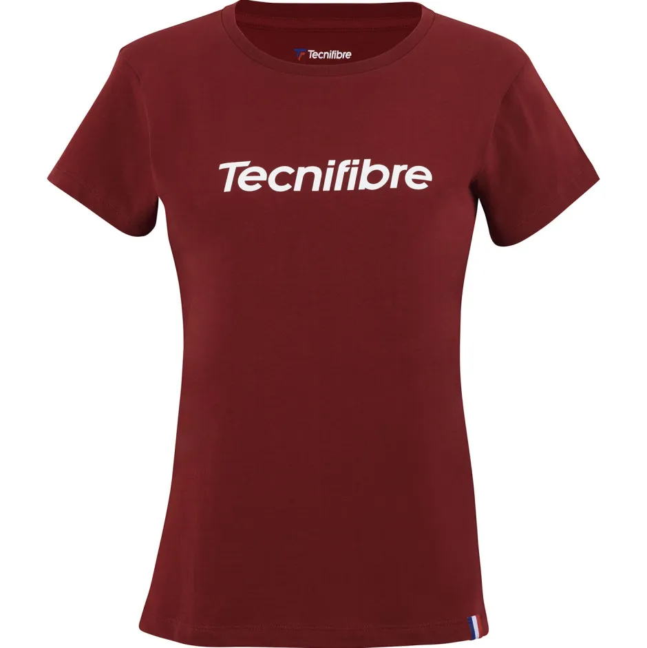Tecnifibre W. TEAM COTTON TEE CARDINAL>Femme T-Shirts & Polos
