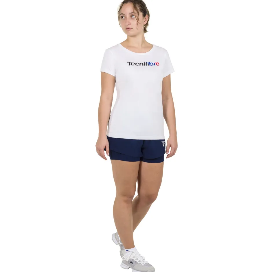 Tecnifibre W. TEAM COTTON TEE WHITE>Femme T-Shirts & Polos