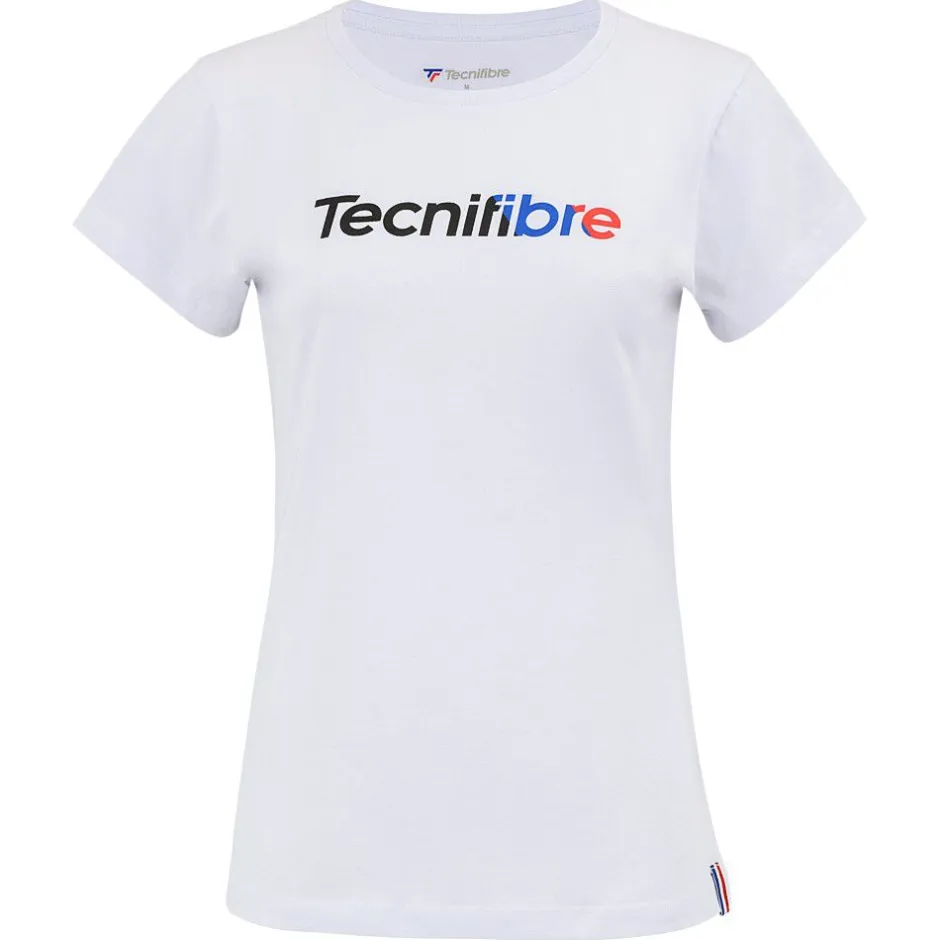 Tecnifibre W. TEAM COTTON TEE WHITE>Femme T-Shirts & Polos
