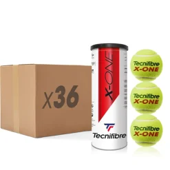 Tecnifibre X-ONE : CARTON DE 36 TUBES DE 3 BALLES DE TENNIS> Premium